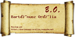 Bartánusz Orália névjegykártya